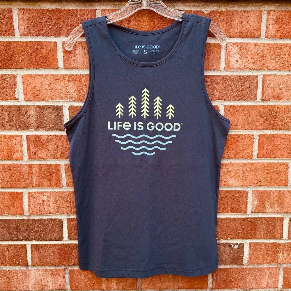 Life Is Good Dark Blue Gray Tank Top Men’s Sz Small NWT